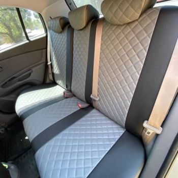 Авточехлы Автопилот Чёрный серый Ромб